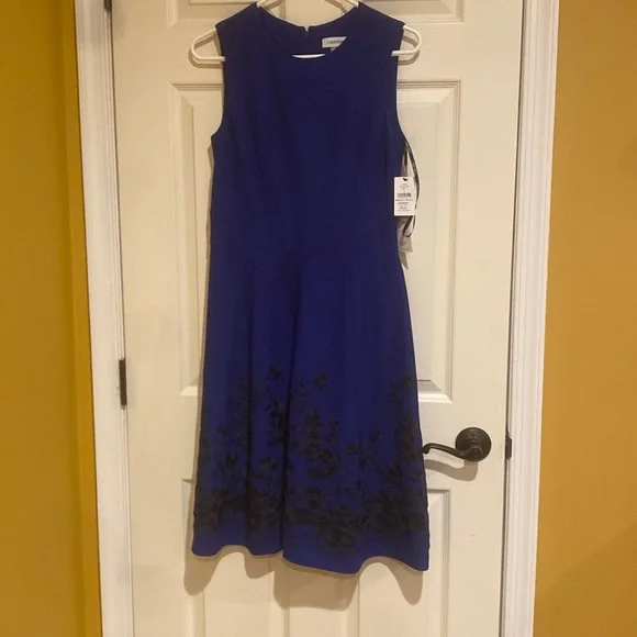 polka dot dress knee length FEMININE FLORAL PUFF SLEEVE KNEE LENGTH DRESS 3x / Cobalt